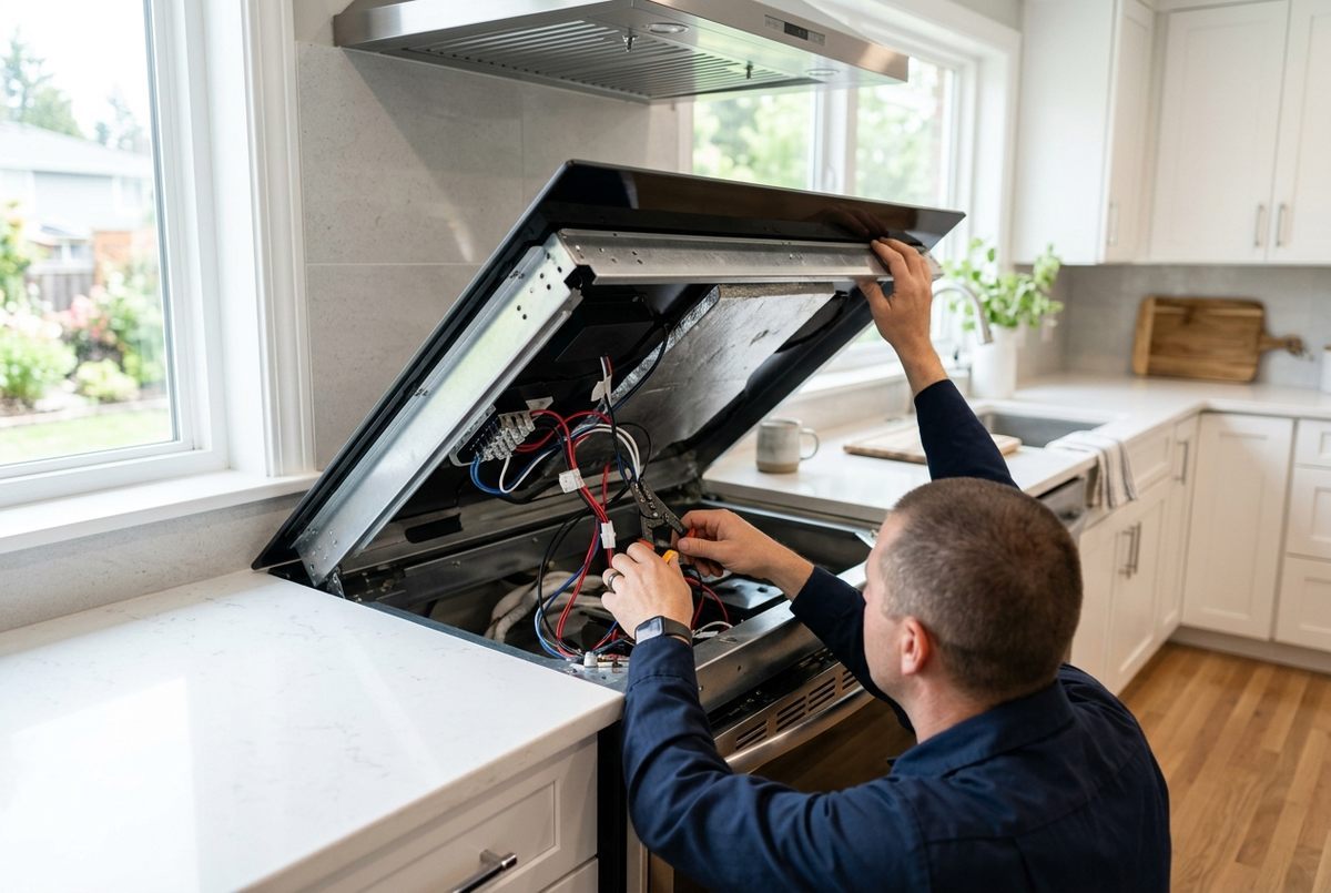 Cooktop Repair technician at work
