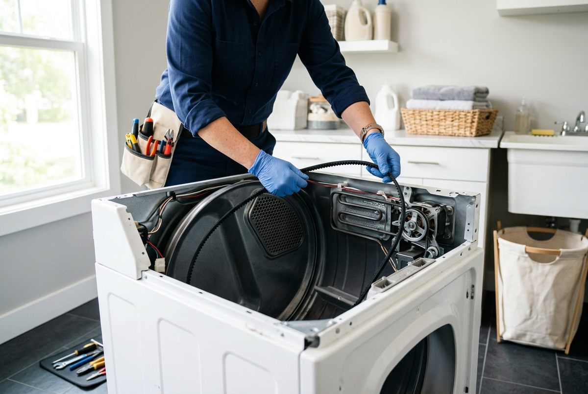 Dryer Repair technician at work