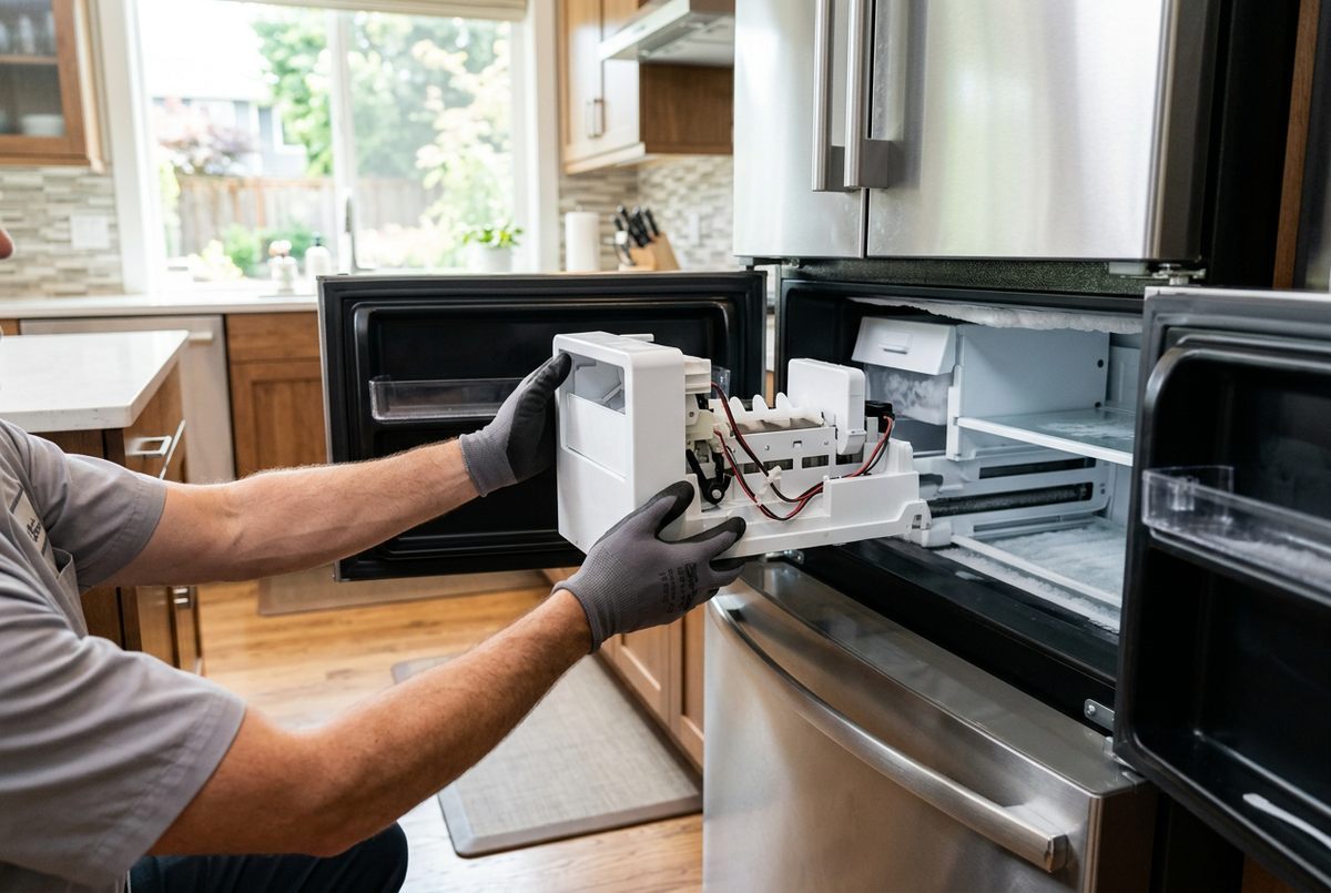Ice Maker Repair technician at work